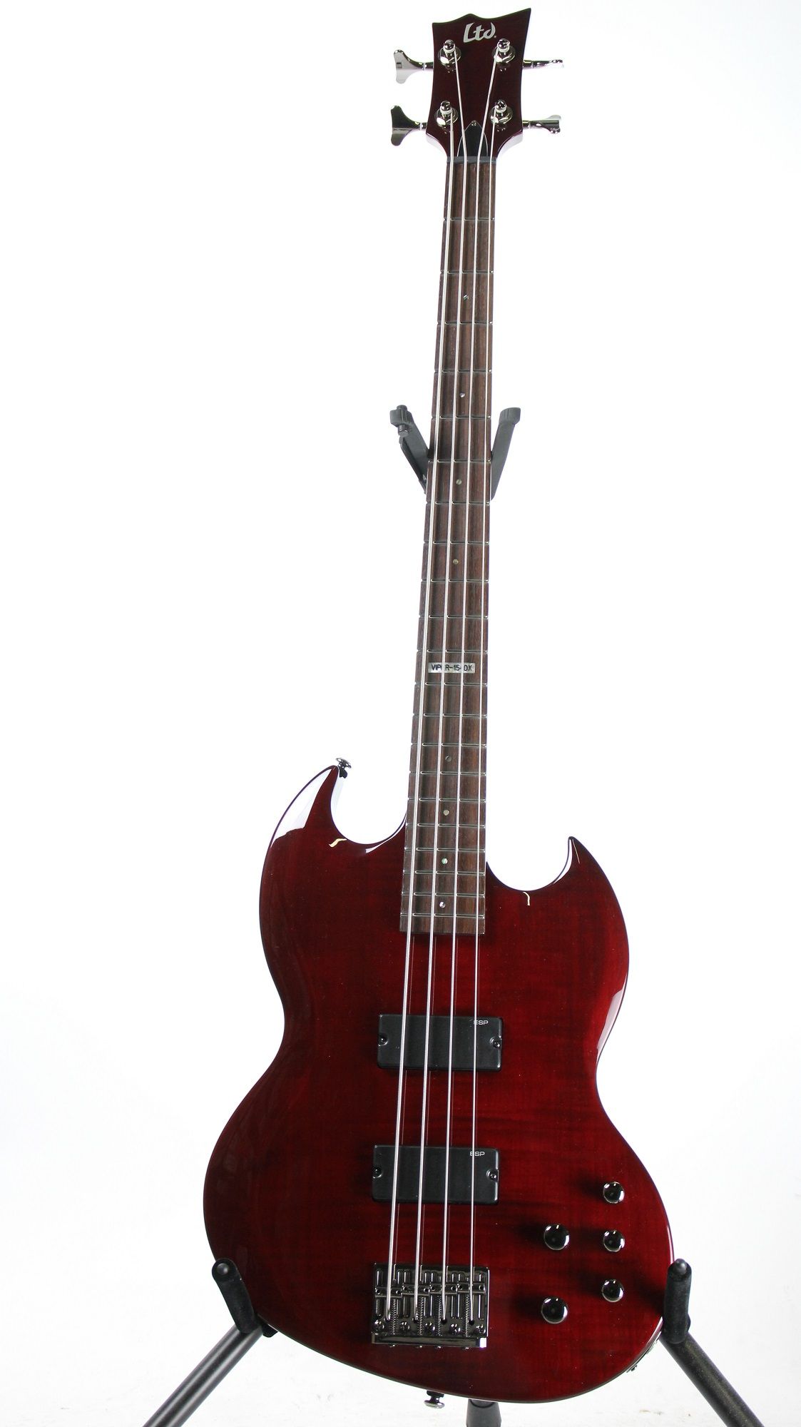 Esp Ltd Viper 154dx See Thru Black Cherry Sample Prototype Bass Guitar