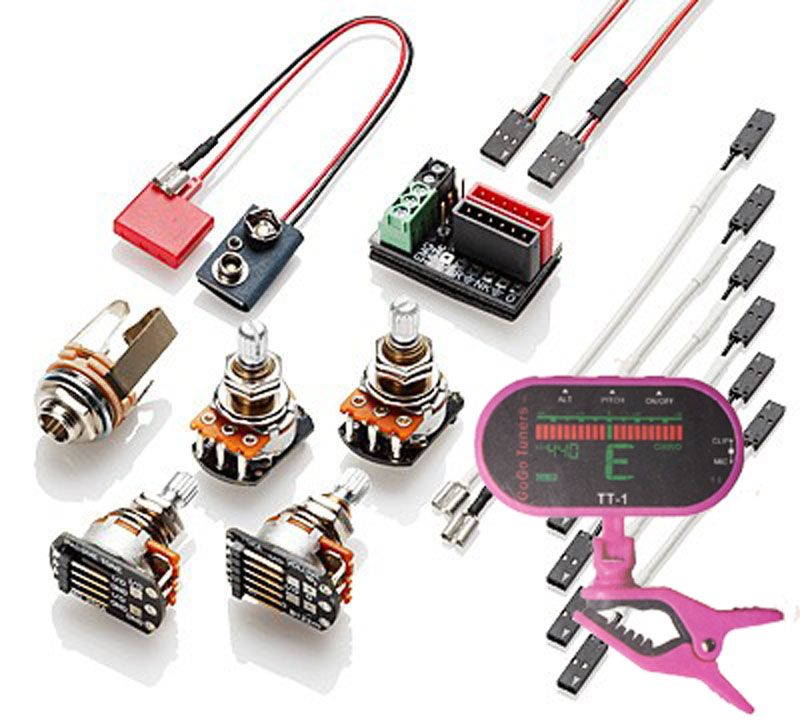EMG 1-2 Pickup Conversion Wiring Kit Solderless w/ Free Guitar Tuner