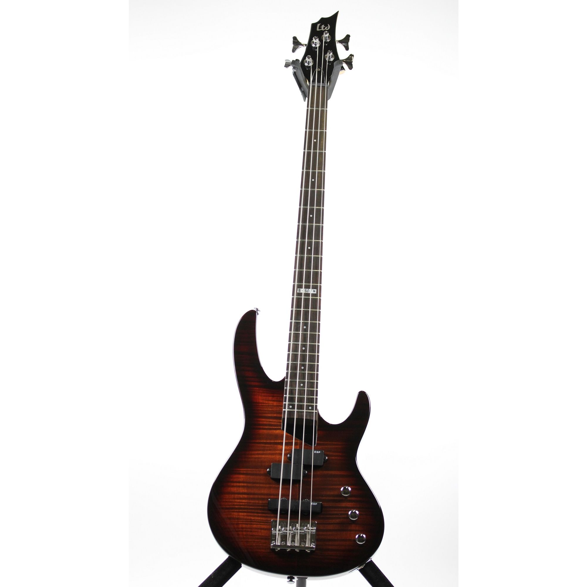ESP LTD B 50FM Flamed Maple Dark Brown Sunburst Sample Prototype Bass Guitar