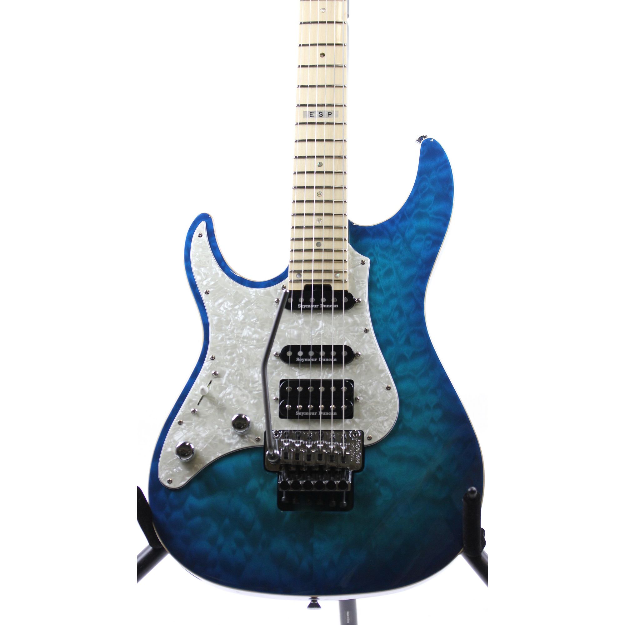 ESP E-II ST-1 QM Quilted Maple Aqua Marine Left Handed Electric Guitar