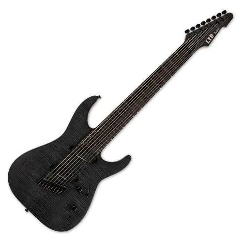 ESP LTD M-1008 Multi-Scale 8 String Electric Guitar See Thru Black Satin, LM1008MSFMSTBLKS