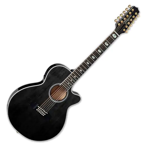 Takamine TSP158C-12 SBL 12 String Acoustic Electric Guitar See Thru Black Gloss, TAKTSP158C12SBL