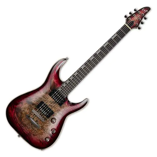 ESP Horizon NT CTM Electric Guitar See Thru Red Burst, EHORCTMNTBMSTBLKRDFD