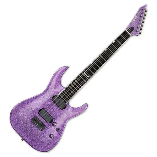ESP E-II Horizon NT-7B Hipshot 7 String Baritone Electric Guitar Purple Sparkle, EIIHORNT7BHSPSPF