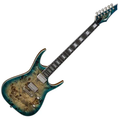 Dean Exile Select Burled Poplar Top Guitar in Satin Turquoise Burst, EXILE BRL STQB