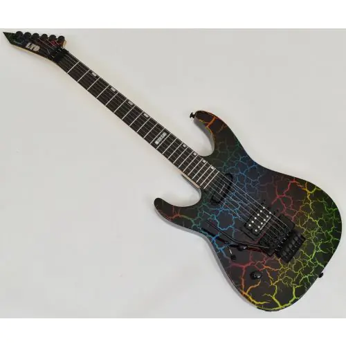 ESP LTD Mirage Deluxe 87 Left-Handed Guitar Rainbow Crackle B-Stock 0650, LMIRAGEDX87RBCRKLH