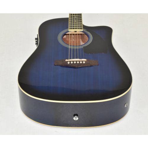 Ibanez PF15ECEWC-TBS PF Series Acoustic Guitar in Transparent Blue Sunburst High Gloss Finish 2222