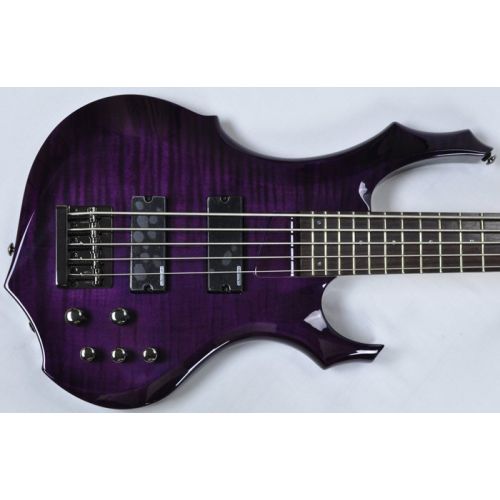 ESP LTD F-155DX Electric Bass in Dark See-Thru Purple B-Stock