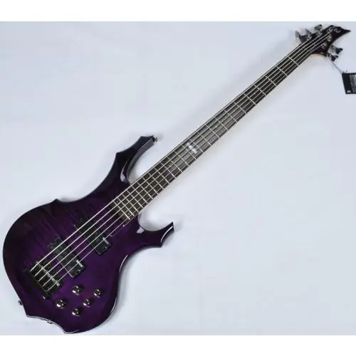 ESP LTD F-155DX Electric Bass in Dark See-Thru Purple B-Stock, LTD.F155DX.DSTP-B