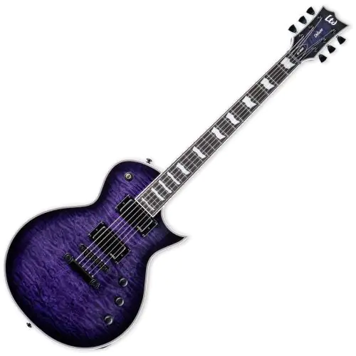 ESP LTD Deluxe EC-1000QM See Thru Purple Sunburst Guitar, LEC1000QMSTPSB