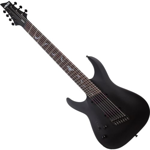 Schecter Damien-7 Multiscale Lefty Guitar Satin Black, 2478