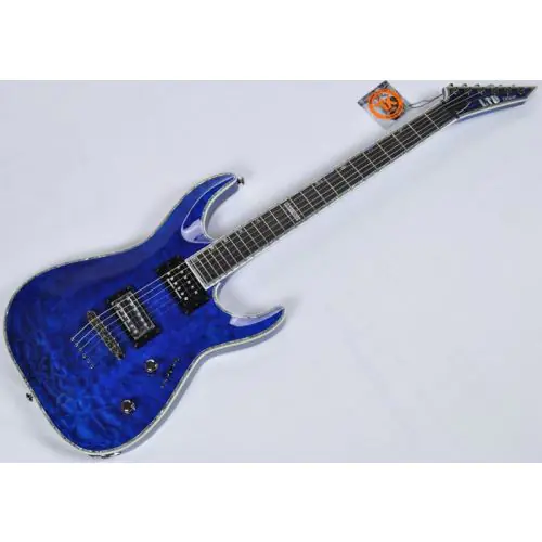 ESP LTD Deluxe MH-1000NT Electric Guitar in See Thru Blue B-Stock, MH-1000NT Blue
