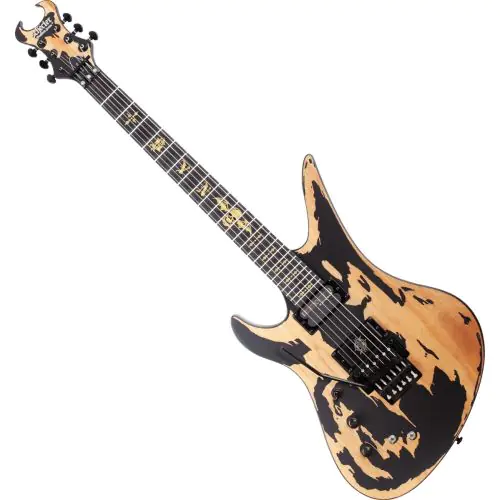 Schecter Synyster Custom-S Lefty Guitar Distressed Satin Black, 1751