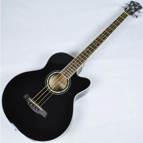 Ibanez AEB10E-BK Artwood Series Acoustic Electric Bass in Black High Gloss Finish, AEB10EBK.B