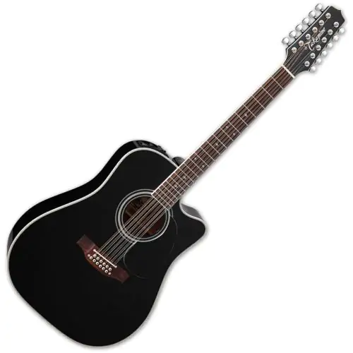 Takamine EF381SC Legacy Series 12 String Acoustic Guitar in Gloss Black Finish, TAKEF381SC
