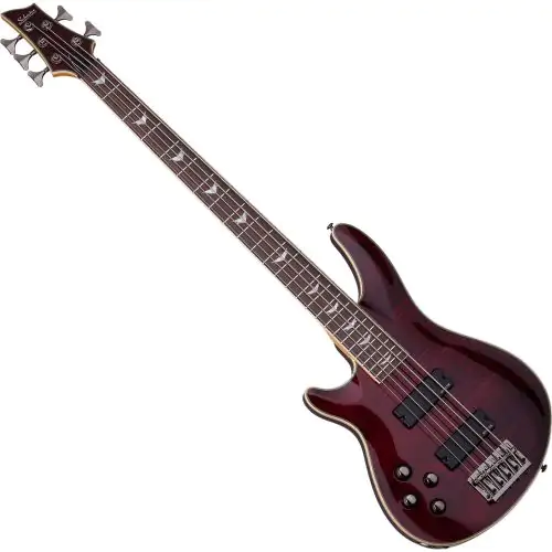 Schecter Omen Extreme-5 Left-Handed Electric Bass in Black Cherry Finish, 2047