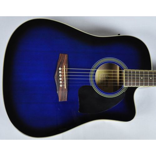 Ibanez PF15ECEWC-TBS PF Series Acoustic Guitar in Transparent Blue Sunburst High Gloss Finish SA150300754
