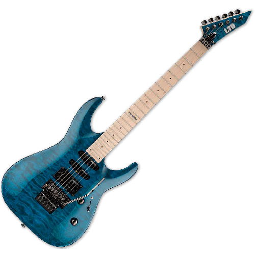 ESP LTD MH-103QM Guitar in See-Through Blue, MH-103QM STB