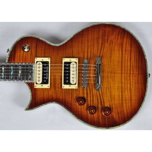ESP LTD Deluxe EC-1000FM Lefty Electric Guitar in Amber Sunburst B-Stock