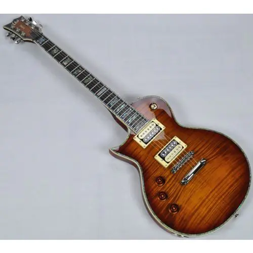 ESP LTD Deluxe EC-1000FM Lefty Electric Guitar in Amber Sunburst B-Stock, EC-1000FM ASB LH.B