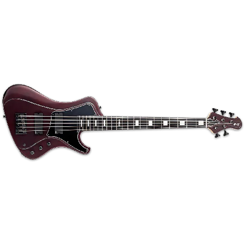 ESP E-II Stream SL-5 Electric Bass Guitar in Deep Red Metallic Satin, EIISTREAMSL5DRMS