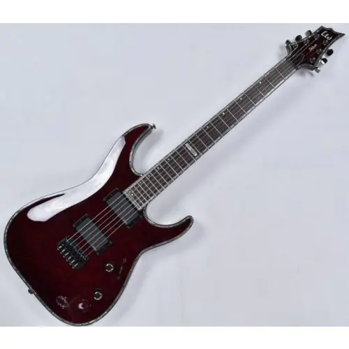 ESP LTD Deluxe H-1000 QM Electric Guitar in See Thru Black Cherry, H-1000 STBC