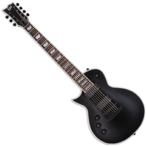 ESP LTD EC-407 7 Strings Left Handed Electric Guitar in Black Satin, EC-407 BLKS LH