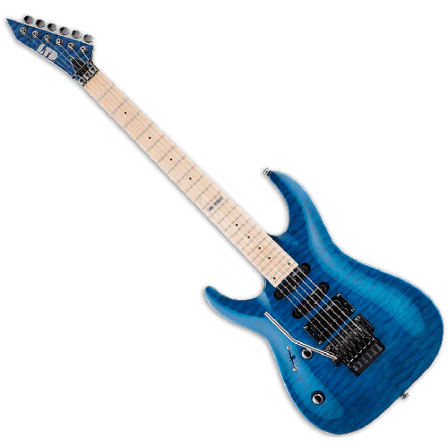 ESP LTD MH-103QM Left Handed Guitar in See-Through Blue, MH-103QM STB LH