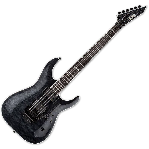 ESP LTD MH-401FR QM Electric Guitar in See-Thru Black, MH-401FR STBLK