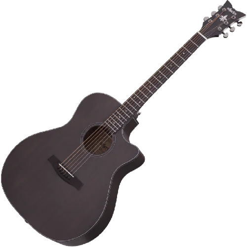 Schecter Orleans Studio Acoustic Guitar in Satin See Thru Black Finish, 3713
