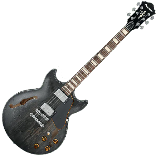 Ibanez Artcore Vintage AMV10A Semi-Hollow Electric Guitar in Transparent Black Low Gloss, AMV10ATKL