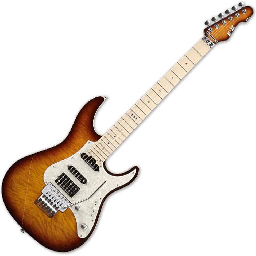 ESP E-II ST-1 QM Electric Guitar in Tea Sunburst, E-II ST-1 QM