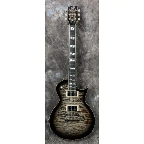 ESP USA Eclipse Quilt Maple Electric Guitar in See Thru Black Sunburst, EUSECQMSTBLKSBE