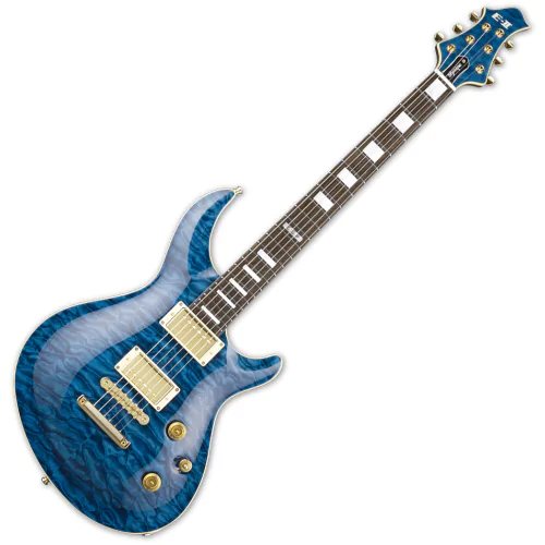 ESP E-II Mystique NT Quilted Maple Top Electric Guitar Marine Blue, EIIMYSTQMNTMARBL