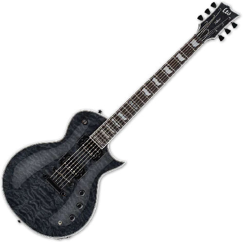 ESP LTD EC-1000 Piezo Quilted Maple Electric Guitar See Thru Black, LEC1000PIEZOQMSTBLK