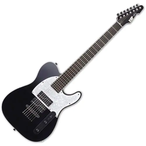 ESP Stephen Carpenter Signature STEF-T7B Baritone 7 String Electric Guitar Black, ESTEFT7BBLKF