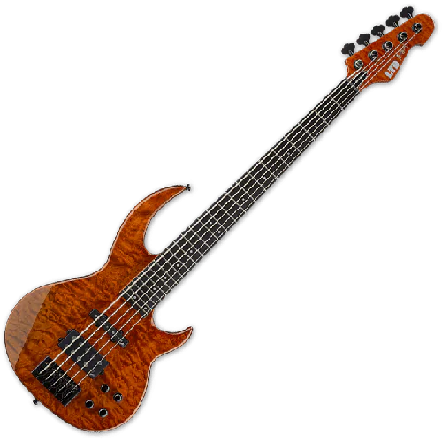ESP LTD BB-1005 QM Bunny Brunel Electric Bass in Burnt Orange, BB-1005QM BOR