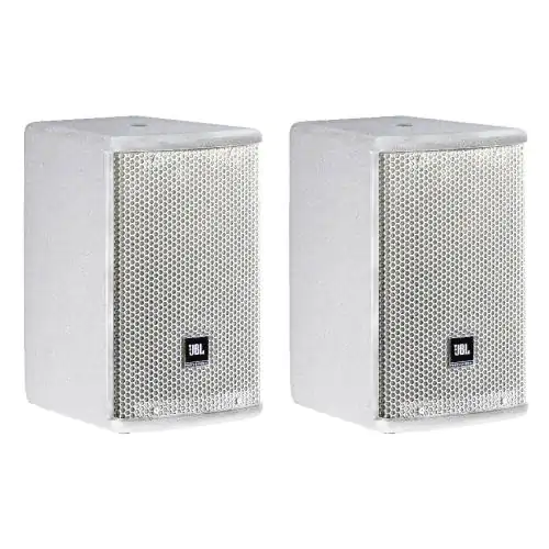 JBL AC15 Ultra Compact 2-Way Loudspeaker with 1 x 5.25 LF White PAIR, AC15-WH-PAIR