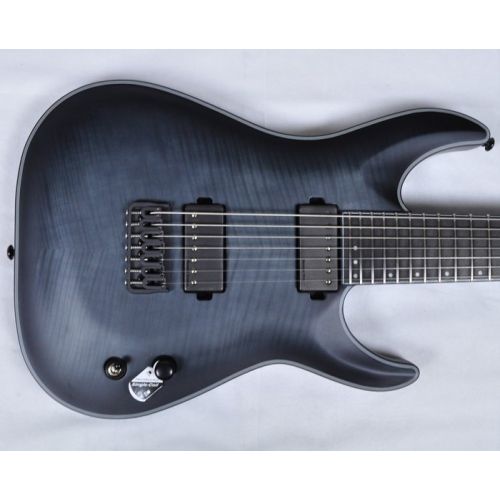 Schecter KM-7 Keith Merrow Electric Guitar in Trans Black Burst Satin Finish