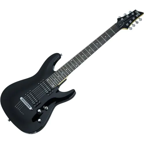 Schecter Omen-7 Active Electric Guitar in Gloss Black B-Stock, 2066.B