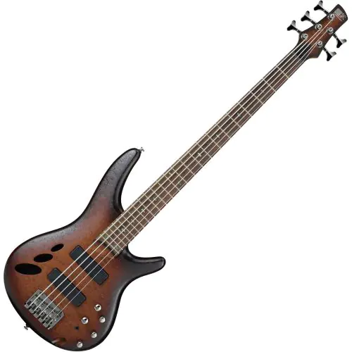 Ibanez SR Standard SR30TH5 5 String Semi-Hollow Electric Bass Natural Browned Burst Flat, SR30TH5NNF