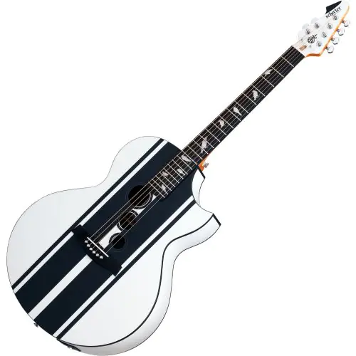 Schecter DJ Ashba Signature Acoustic Electric Guitar Satin White, SCHECTER3718