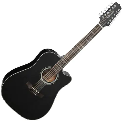 Takamine GD30CE-12BLK Dreadnought Acoustic Electric Guitar Gloss Black, TAKGD30CE12BLK