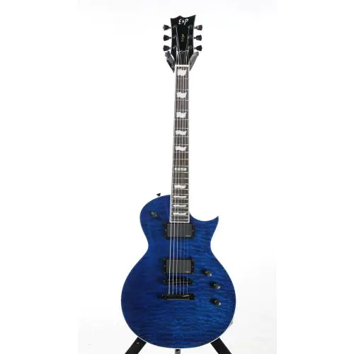 ESP Eclipse-II QM w/Case Black Aqua Electric Guitar