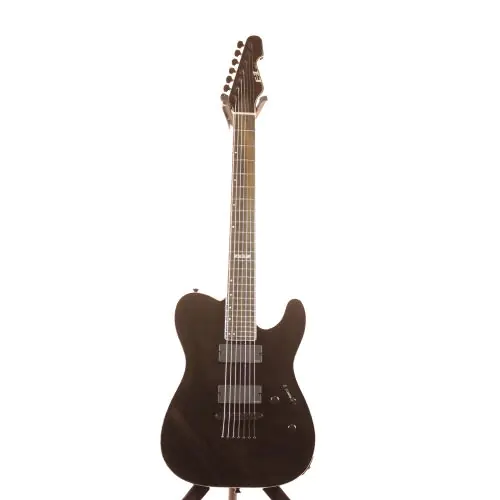 ESP E-II TE-7 Tele Black 7 String Electric Guitar w/ Case, EIITE7BLK