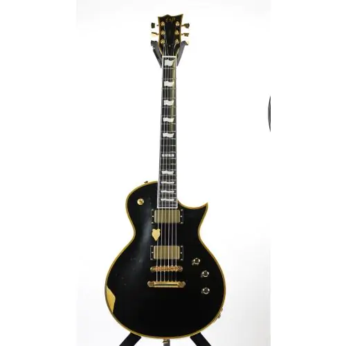 ESP Eclipse-II VB w/ Case Distressed Vintage Black Standard Series Electric Guitar, EECLSTDDBDVB