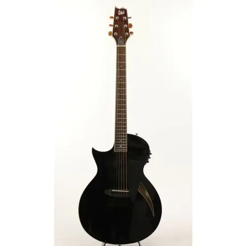 ESP LTD TL-6 BLK Thinline Black Left Handed Electric Acoustic Guitar, LTL6BLKLH