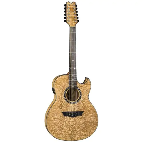 Dean Exhibition Quilt Ash Acoustic Electric 12 String Guitar GN EXQA12 GN, EXQA12 GN