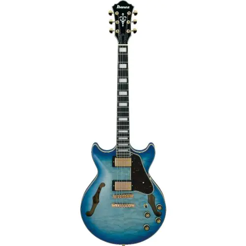 Ibanez AM Artcore Expressionist Jet Blue Burst AM93QM JBB Hollow Body Electric Guitar, AM93QMJBB