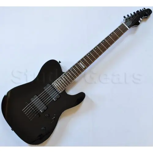 ESP E-II TE-7 Strings Electric Guitar in Black with Case, EIITEBLK